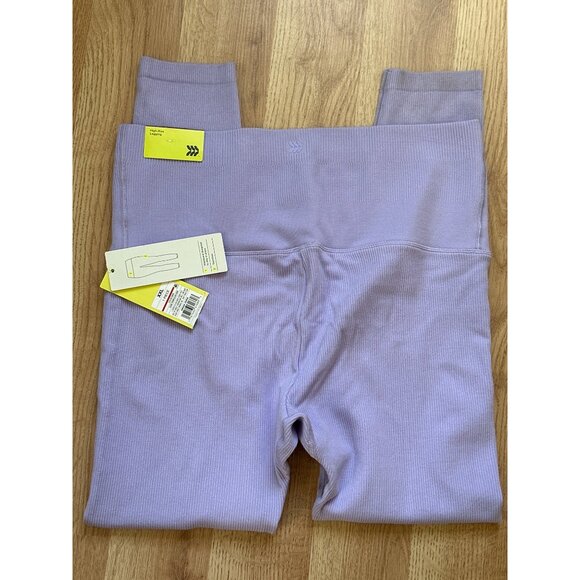 NWT All in Motion High Waisted Ribbed Lavender Leggings XXL - Picture 3 of 8